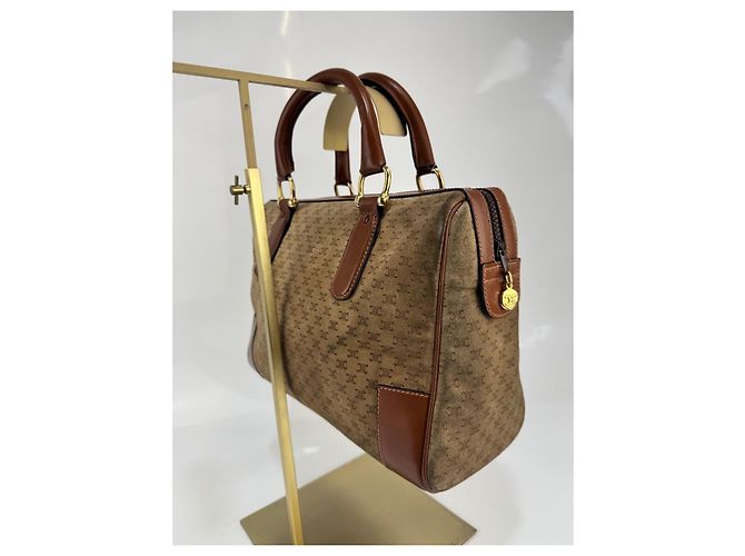 Céline Borsa Celine in suede / pelle marrone299 - vista 5