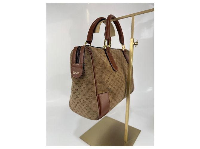 Céline Borsa Celine in suede / pelle marrone299 - vista 7