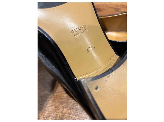 Mocassini Gucci Jordaan in pelle nera 37,5 Nero - vista 3