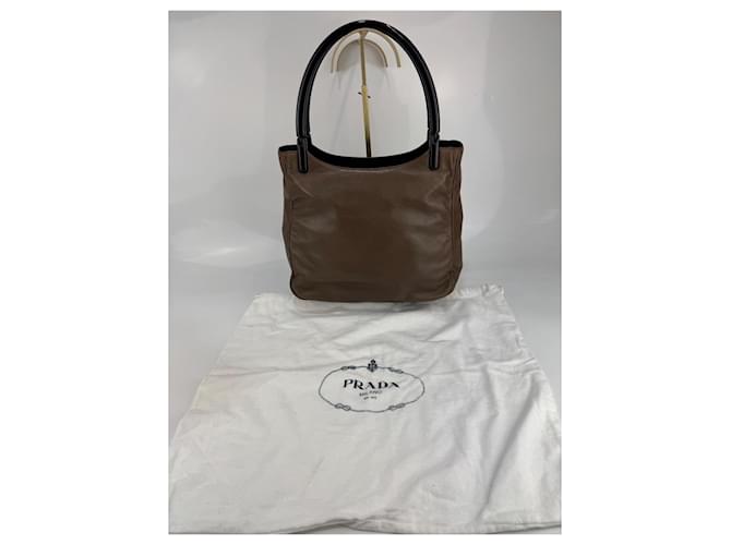 Borsa a spalla PRADA in pelle marrone 301 - vista 2