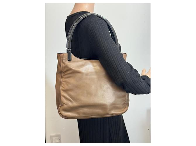 Borsa a spalla PRADA in pelle marrone 301 - vista 4