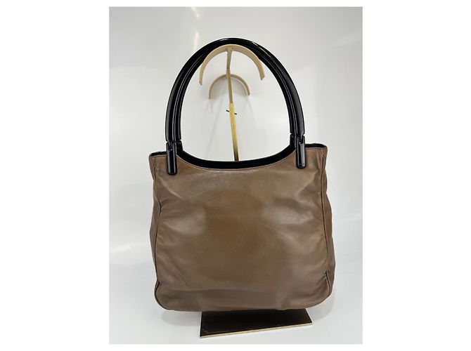 Borsa a spalla PRADA in pelle marrone 301 - vista 8