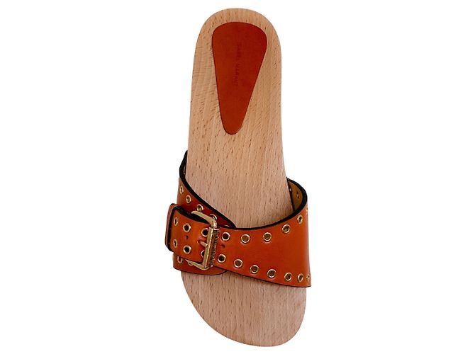 Sandali in legno con occhielli in pelle naturale Jaso di Isabel Marant Marrone - vista 4