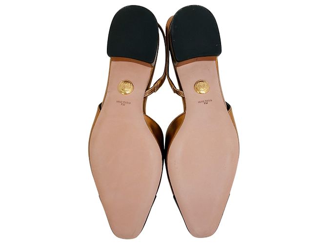 Décolleté slingback Cecile in pelle rame / nera di Veronica Beard Metallico - vista 7