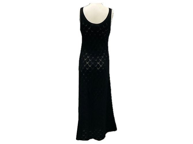 Chloé Vestido maxi de cachemira negro sin mangas Chloe - vista 3