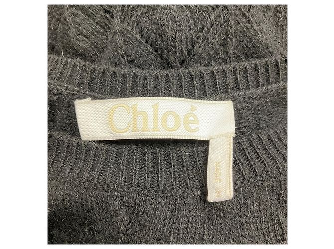 Chloé Vestido maxi de cachemira negro sin mangas Chloe - vista 4