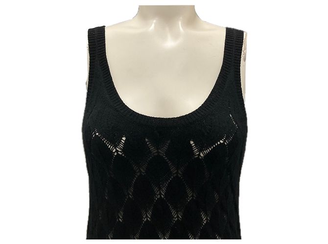 Chloé Vestido maxi de cachemira negro sin mangas Chloe - vista 6