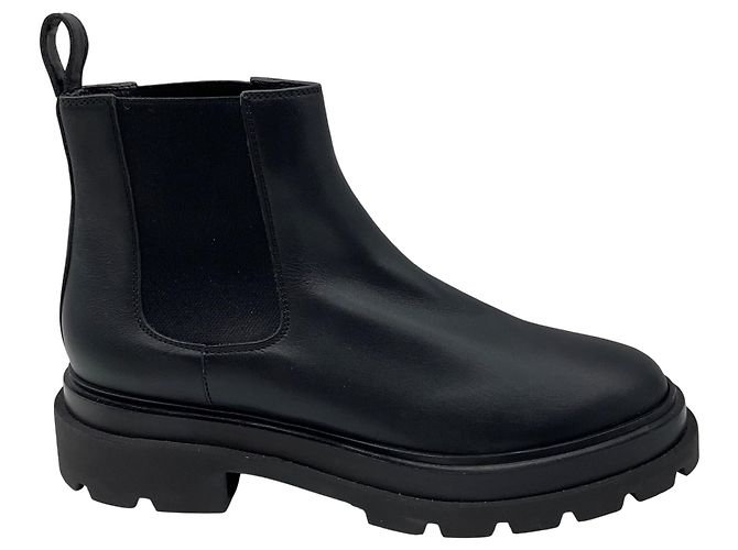 Botas Chelsea de cuero negro Santoni para poner - vista 2