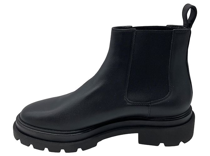 Botas Chelsea de cuero negro Santoni para poner - vista 3