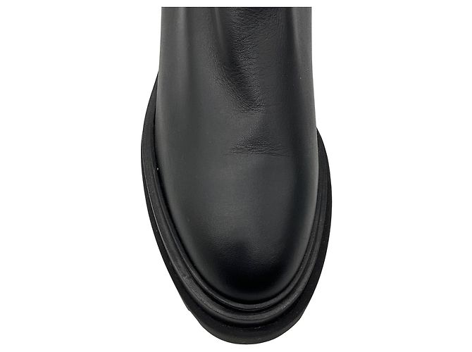 Botas Chelsea de cuero negro Santoni para poner - vista 5