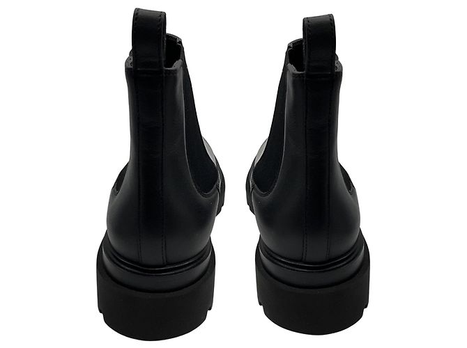 Botas Chelsea de cuero negro Santoni para poner - vista 6