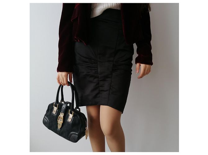 Falda de seda negra 08A 2008 de Chanel & Karl Lagerfeld 2008 talla 38 FR Negro - vista 2