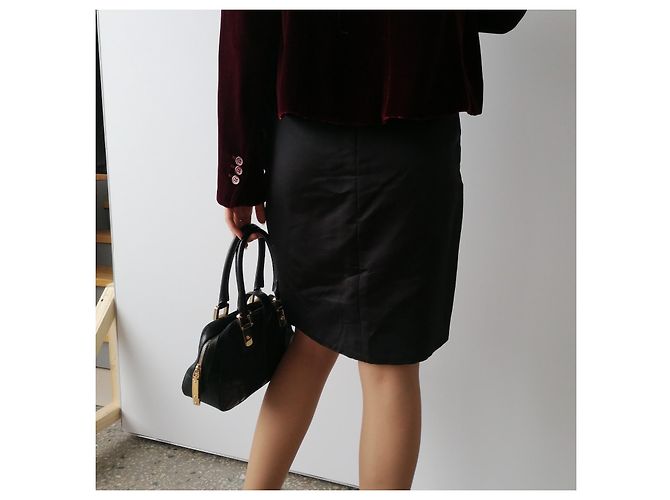 Falda de seda negra 08A 2008 de Chanel & Karl Lagerfeld 2008 talla 38 FR Negro - vista 3