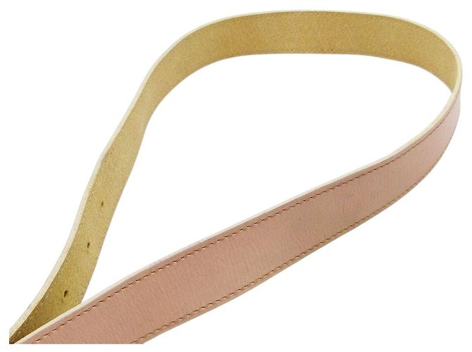 Hüftgürtel aus hellbraunem Kalbsleder mit goldenem CC-Logo von Chanel - Ansicht 6