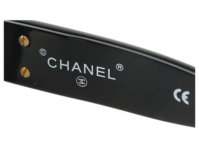Occhiali da sole Wayfarer tinti neri e blu con logo CC dorato Chanel 02462 Nero D'oro - vista 7