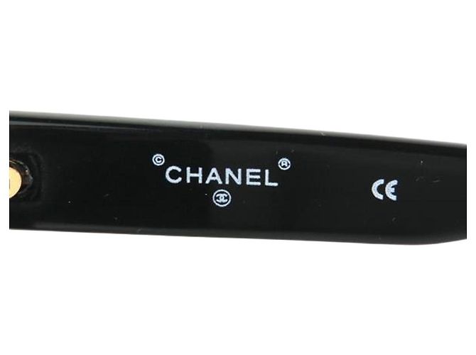 Gafas de sol Chanel Cat Eye negras con logo CC dorado 01943 Negro - vista 8