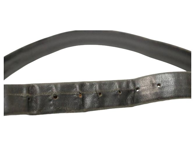 Cinturón de cuero negro con cadena dorada y logotipo de Chanel Dorado - vista 7