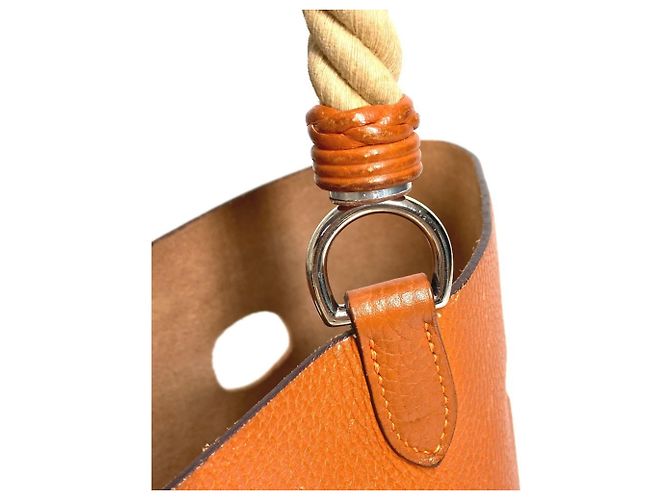 Borsa a spalla Hermès Manjoir MM Arancione - vista 11