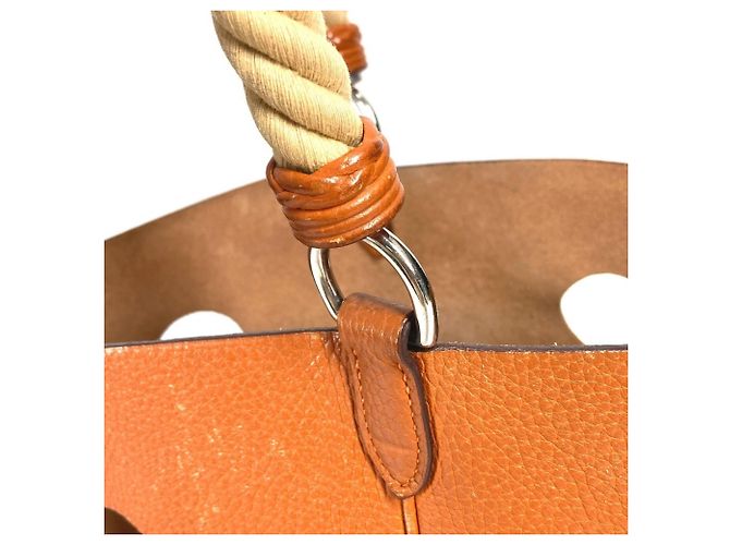 Borsa a spalla Hermès Manjoir MM Arancione - vista 12