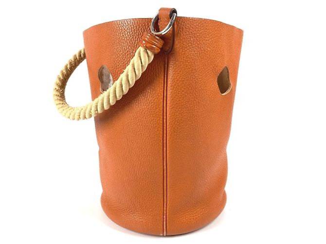 Borsa a spalla Hermès Manjoir MM Arancione - vista 4