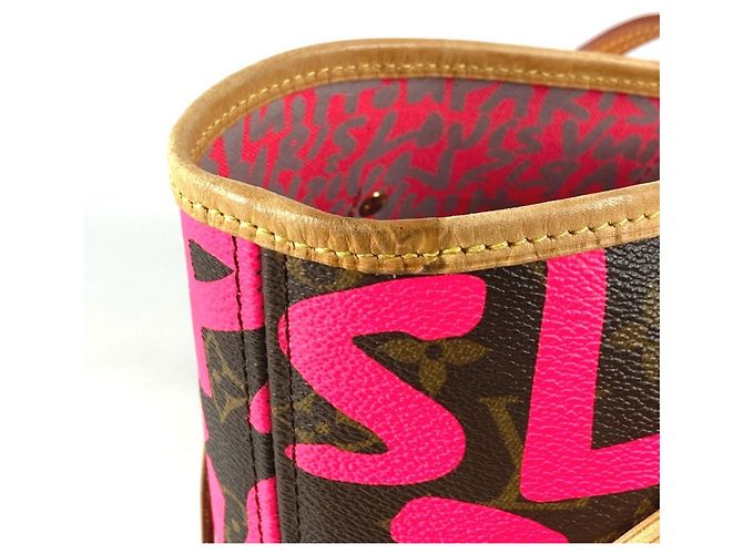Bolso tote Neverfull GM Monogram Graffiti Louis Vuitton Rosa Fucsia - vista 11
