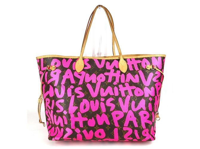 Bolso tote Neverfull GM Monogram Graffiti Louis Vuitton Rosa Fucsia - vista 2