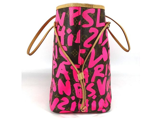 Bolso tote Neverfull GM Monogram Graffiti Louis Vuitton Rosa Fucsia - vista 3