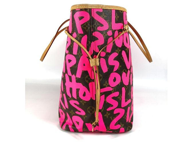 Bolso tote Neverfull GM Monogram Graffiti Louis Vuitton Rosa Fucsia - vista 4