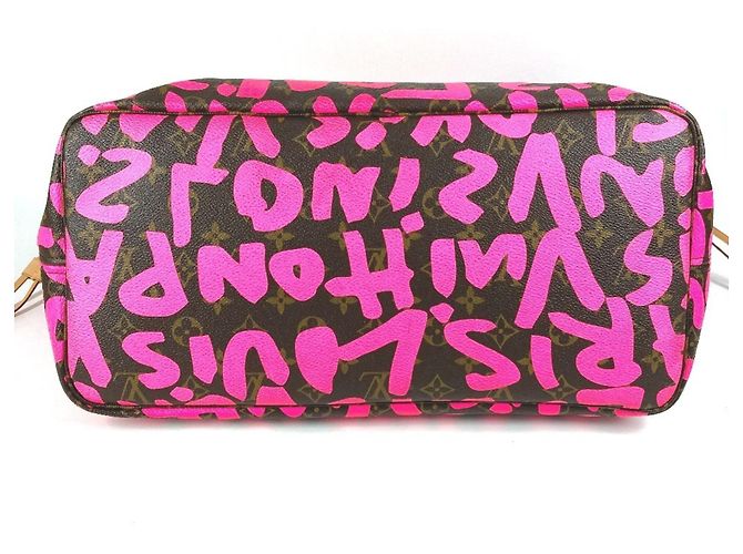 Bolso tote Neverfull GM Monogram Graffiti Louis Vuitton Rosa Fucsia - vista 5