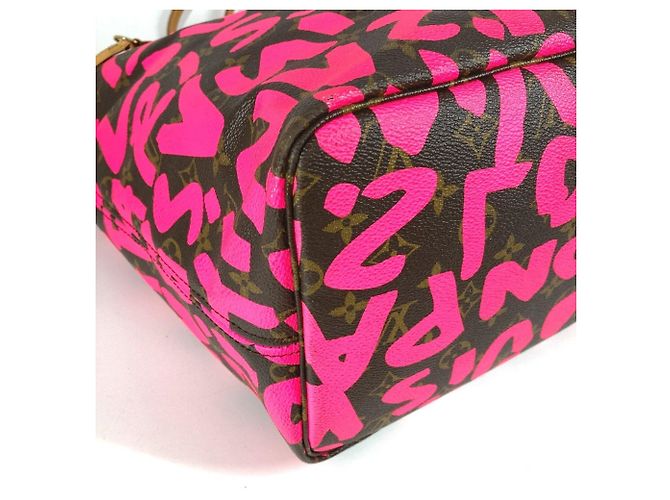 Bolso tote Neverfull GM Monogram Graffiti Louis Vuitton Rosa Fucsia - vista 7