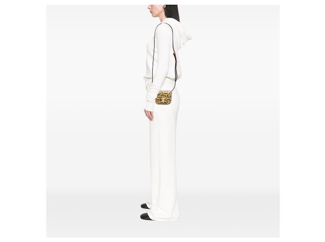 Céline Celine Mini Claude in pelle di vitello marrone con stampa leopardata - vista 7