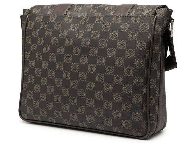 LOEWE Brown Anagram Coated Canvas Flap Crossbody Dark brown - view 2