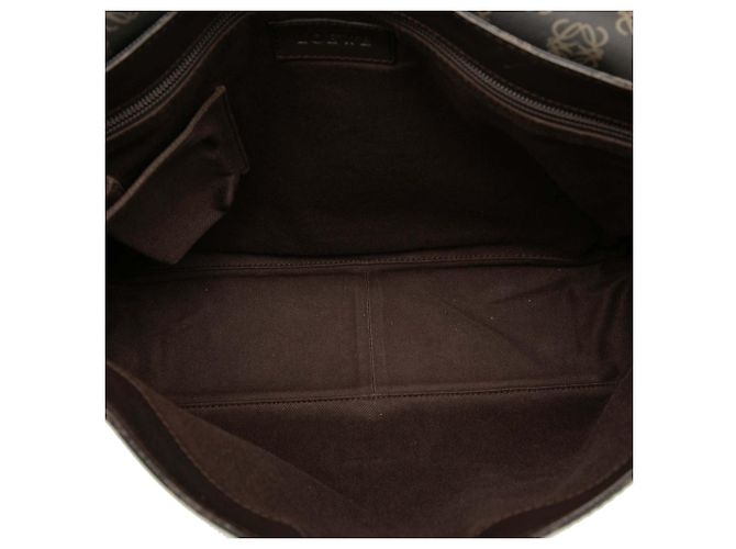 LOEWE Brown Anagram Coated Canvas Flap Crossbody Dark brown - view 4