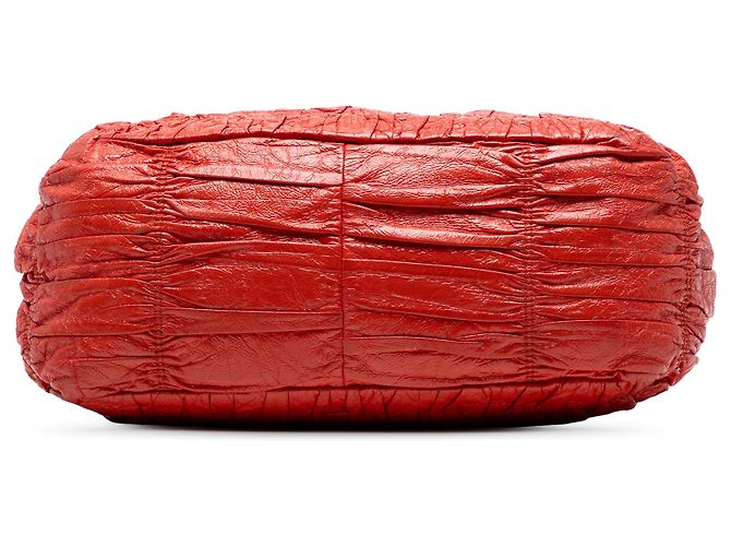 Borsa Prada Gaufre in vernice arancione con catena - vista 3