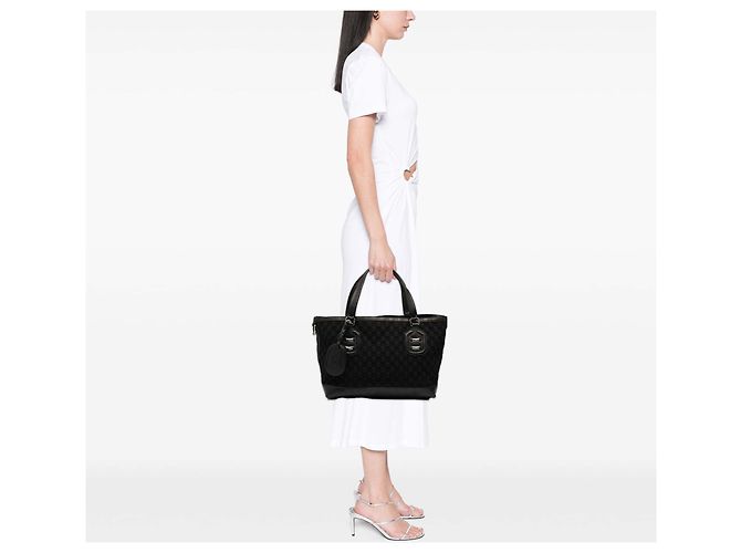 Borsa tote in neoprene nero GG Techno di Gucci - vista 7