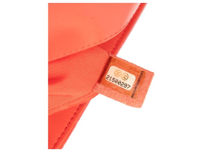 Chanel Orange Alte Mittelgroße Gestepptes Samt Boy Flap - Ansicht 6