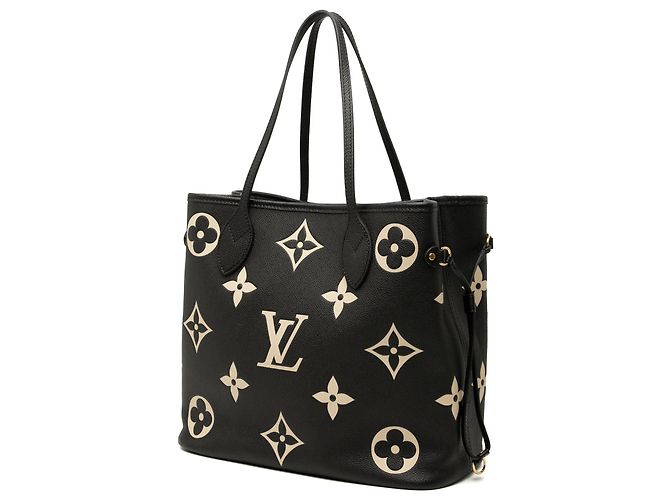 Louis Vuitton Neverfull MM Tasche Monogramm Giant Empreinte Bicolor Schwarz - Ansicht 2