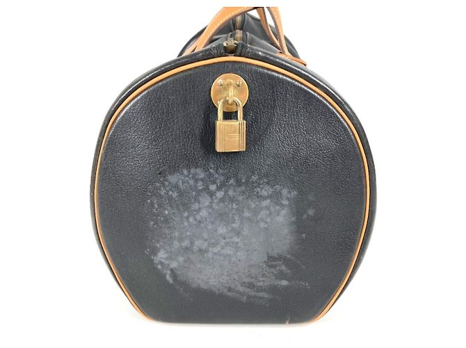 Hermès Vintage Art Deco Reisetasche Braun Schwarz Mehrfarben - Ansicht 5