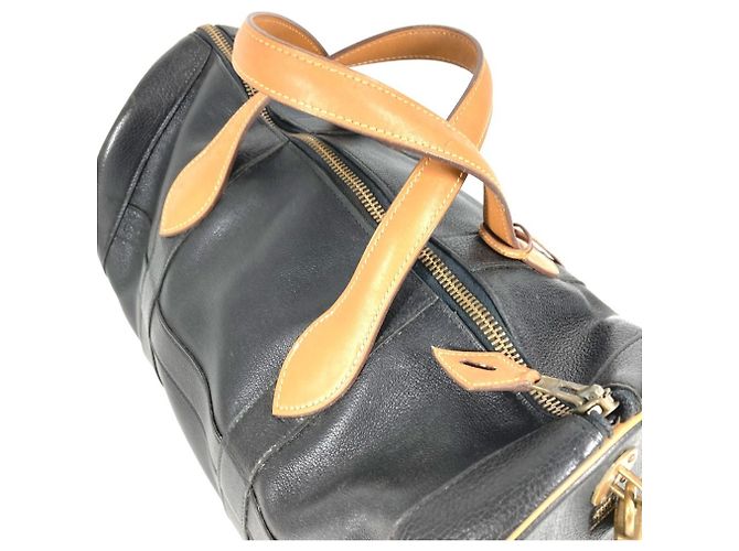 Hermès Vintage Art Deco Reisetasche Braun Schwarz Mehrfarben - Ansicht 6