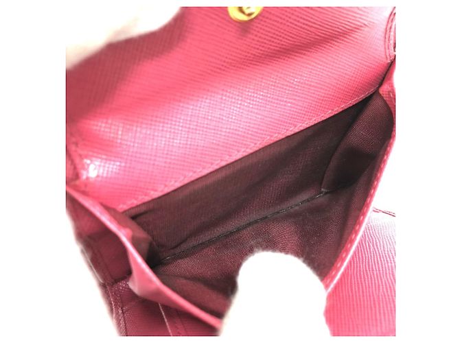 Prada Peonia Pink Saffiano Leder Tri-Fold Geldbörse - Ansicht 11