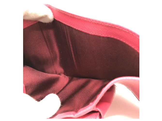Prada Peonia Pink Saffiano Leder Tri-Fold Geldbörse - Ansicht 9