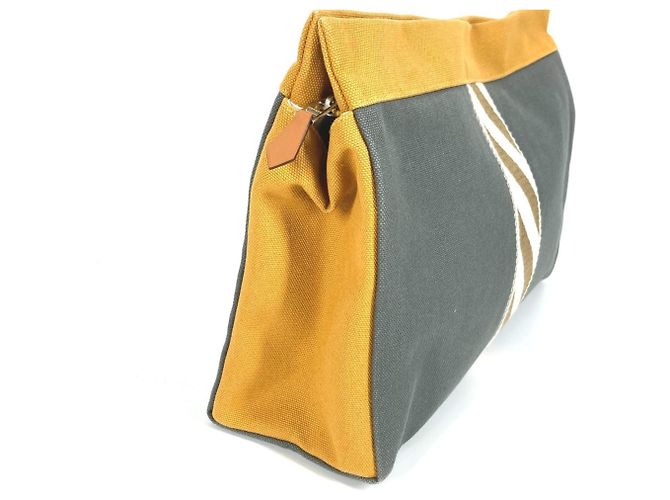 Borsa Clutch Jimeto GM H Logo di Hermès Marrone Giallo - vista 3