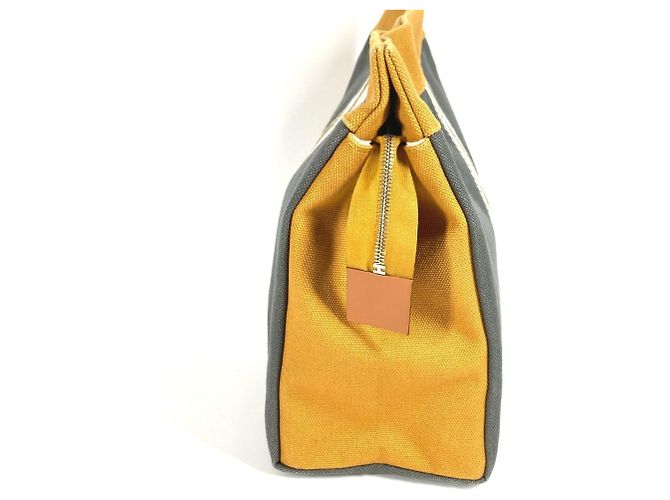 Borsa Clutch Jimeto GM H Logo di Hermès Marrone Giallo - vista 4