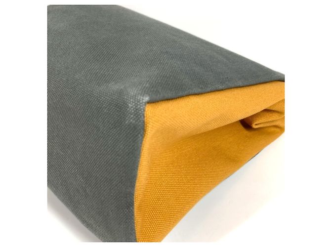 Borsa Clutch Jimeto GM H Logo di Hermès Marrone Giallo - vista 7