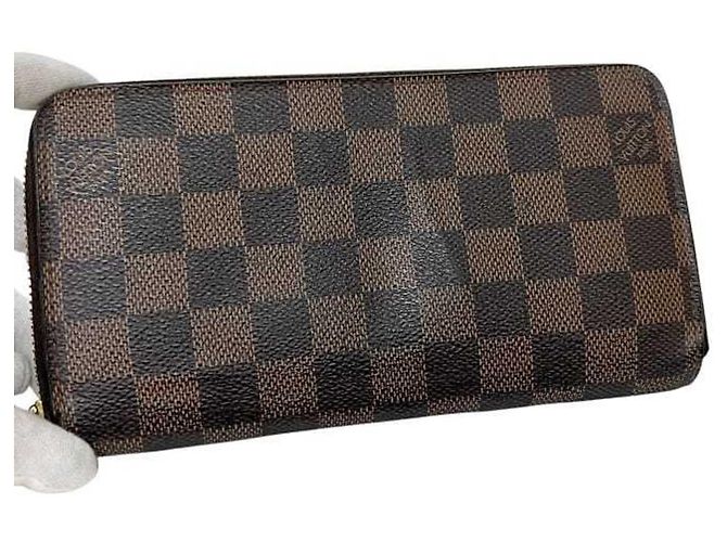 Billetera redonda Zippy Damier Ebene Louis Vuitton Castaño - vista 10