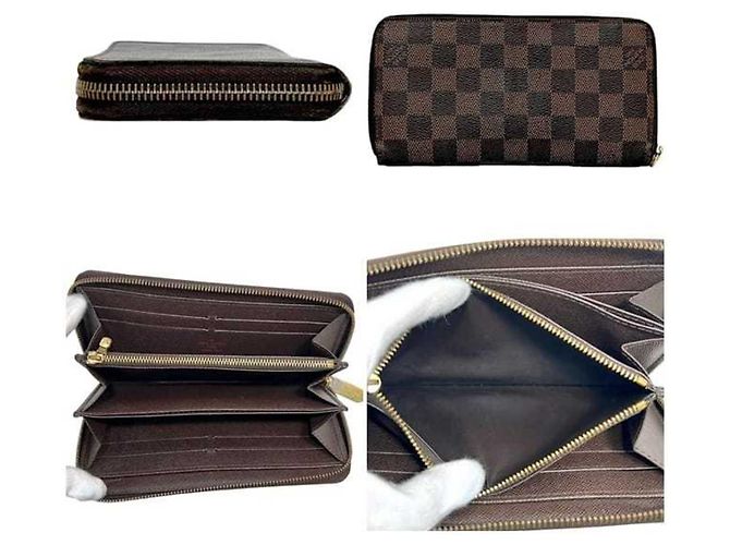 Billetera redonda Zippy Damier Ebene Louis Vuitton Castaño - vista 3