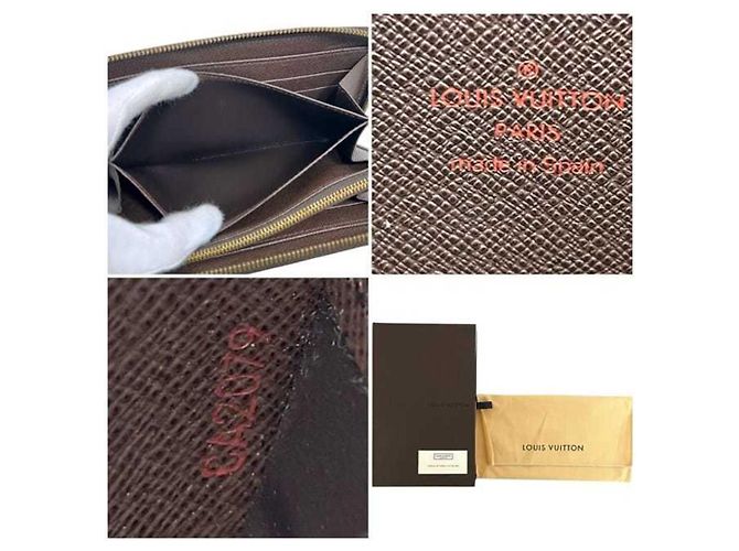 Billetera redonda Zippy Damier Ebene Louis Vuitton Castaño - vista 4