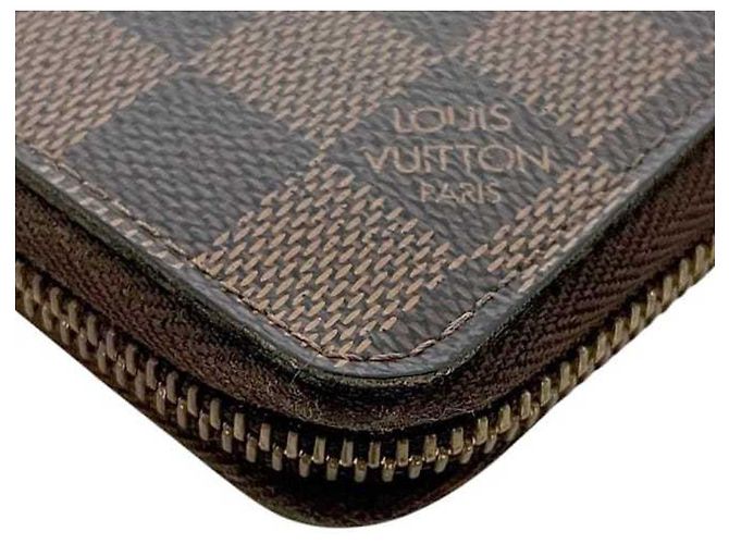 Billetera redonda Zippy Damier Ebene Louis Vuitton Castaño - vista 8