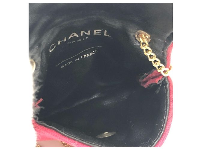 CHANEL Pochette Miniatura a Spalla con Catena Matelassé Coco Mark Rosso - vista 14