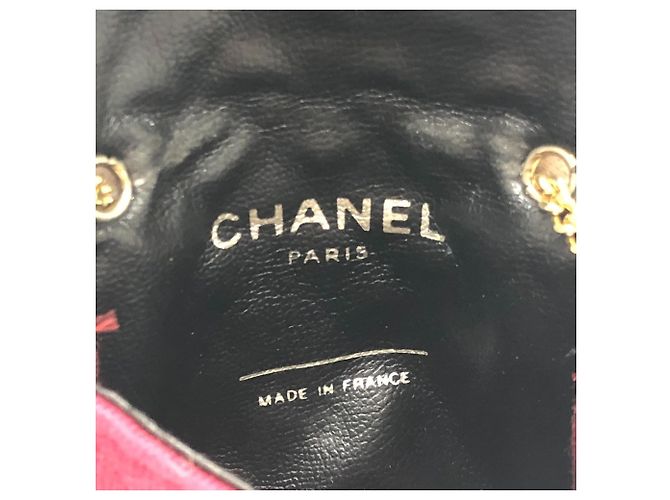 CHANEL Pochette Miniatura a Spalla con Catena Matelassé Coco Mark Rosso - vista 15
